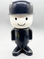 VINTAGE HOMEPRIDE MAN SUGAR SIFTER SHAKER DISPENSER BLACK WHITE PLASTIC