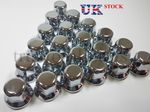 New 60x 33mm Wheel Nut Cover Lux Plastic CHROME fit Lorry Trailer Bus Truck LKW