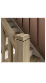 Staircase Solid Oak Shadow Newel Cap For 90mmx90mm Post