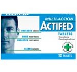 Actifed Multi-Action - Relive Nasal Congestion, Unblocks Sinuses - 12 Tablets