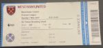 2023 West Ham V Manchester United Football Match Ticket Stub 