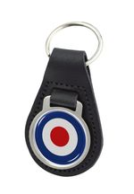 MOD Target Quality Black Leather Round Keyring