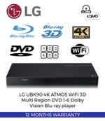 LG UBK90 4K HDR10 WiFi 3D Multi Region DVD 1-6 Dolby Vision Blu-ray player