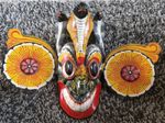 VTG Sri Lankan Traditional Handmade Wood Hanging Gara Raksha MASK READ