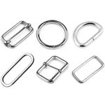 Buckles Set for 25 mm / 1" Webbing Strap Metal Silver Bag Making Accessories