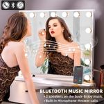 Large Hollywood Vanity Mirror Bluetooth Touchscreen 15 Dimmable LED Bulb 46*58cm