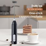 Rechargeable Electric Milk-Coffee Frother Whisk-Egg-Beater Handheld Frappe Mixer