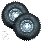 Pair of 22x11.00-8 ATV Trailer Wheel & Tyre Flotation Off Road 4PLY - 4" PCD