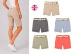 Ladies Womens Cotton Knee Length Shorts Summer Casual Chino Short Chinos UK NEW