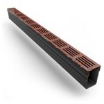 PVC Threshold Drainage Channel with Steel Grating (1m) | Outdoor Garden Drain