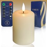 EMBER™ LED Candle Flameless Flickering Signature Ivory Battery Powered 10cm