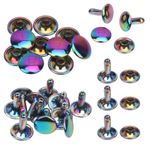 10pcs Rainbow Double Cap Rivets Brass for Belts Handbags Leather crafts DIY