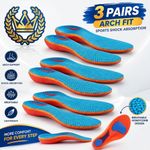 3x Orthotic Insoles Arch Support Plantar Fasciitis Flat Feet Back Heel Pain 3-12