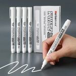 5 x White Permanent Marker Pens For Metal, Art, Wood, Plastic, Drawing