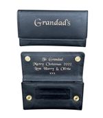 Mens Personalised Engraved Real Leather Tobacco Pouch Birthday Anniversary Gift