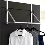 Stainless Steel Over Door Clothes Hanger Rail Storage Rack Laundry Drying Bar