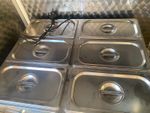 Stainless Steel Commercial Countertop Bain Marie Food Warmer w/ 6 Lidded Pans