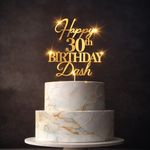 Personalised Happy Birthday Acrylic Cake Topper Any Age Name 18th 21st 30th 50th