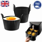 Air Fryer Silicone Egg Poacher Cup Non-Stick Muffin Mould Black UK