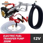 12V 200W Diesel Electric Fuel Transfer Pump Oil Dispenser with Nozzle Hoses Kit