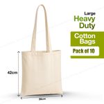 10 x 100% COTTON SHOPPING PLAIN BAGS ECO FRIENDLY TOTE SHOULDER SHOPPER HANDBAG