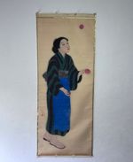 Beautiful large painting depicting young girl , early 20th century  ZQ20