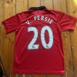 Robin Van Persie 2013/14 Manchester United Men’s Small Red Home Jersey Nike Polo