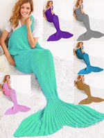 Mermaid Tail Blanket Handmade Knit Crocheted Lapghan Hoodie