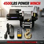 ELECTRIC WINCH 4500lbs (2Ton)  SYNTHETIC ROPE 12V FOR ATV / BOAT / TRAILER