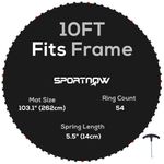 10FT Trampoline Replacement Jump Mat 54 V Rings Heavy Duty PP UV Resistant