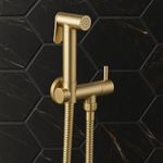 Round Brushed Brass Douche Set Muslim Shattaf Bidet Toilet Spray Shower Head