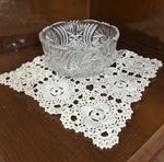Handmade Crochet Lace Doily / Table Mat – Beige – 9 Motif Squares