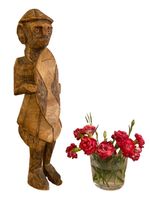 Rare Find - East African Wooden Figure Depicting a Soldier, Possibly Konso