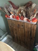 Wooden Wedding Seating Sign "Take Your Seats" with Pegs for Table Arrangement.