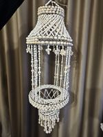 Vintage Boho Sea Shell Plant Holder Chandelier Large Hanging Basket Home Decor