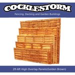 2ft-6ft High Overlap Timber Garden Fence Panels(Golden Brown & Chestnut Brown)