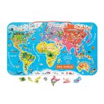 Janod Magnetic World Puzzle 92 Pieces Educational Map Kids 7-10 NEW