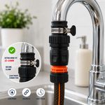 Extra Wide Rubber Kitchen Mixer Tap Adaptor Matching Hose Connector 22mm–24mm