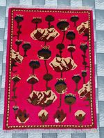 Afghan Hand Opium Flower  Rug Tribal Wool With Knotted  Wall Hanging  Rug
