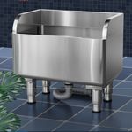 Commercial Stainless Steel Janitorial Sink Floor Standing w/Drain Cleaning Basin