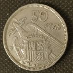 1957 Spanish 50 Pesetas coin minted in 1960 (Star 60) Franco.