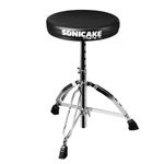 SONICAKE Drum Throne Thick Padded Foldable Adjustable Height Non-Slip Feet Stool