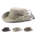 Bucket Hat with Drawstring Summer Camping Hiking Sun Protection Boonie Headwear