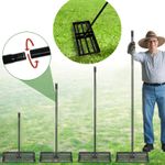 Lawn Leveller 45/75/100cm Levelling Rake Lute Steel 2m adjustable Handle Grass