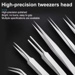 Precision ESD anti-static tweezers set -6-pc stainless steel tool model making