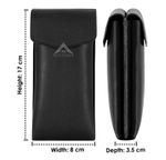 Genuine Leather Glasses Case Sleeve Spec Reading Sun Double Side Glasses Pouch
