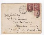 1878 QV PAIR 1d RED + ½d BANTAM STAMP ON HAMPSTEAD COVER TO CHARLESTOWN USA