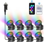 NATPOW Pond Lights, RGB Underwater Spotlights Mains Powered, IP68 Waterproof