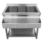 Cocktail Bar Station Free Standing Stainless Steel Bar Sink w/Insulated Ice Well