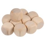 Wood Blocks for Crafts, 10pcs 2 Inch Unfinished Wooden Cube Wood Block
